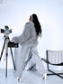 "GREY SMOG" artificial fur coat